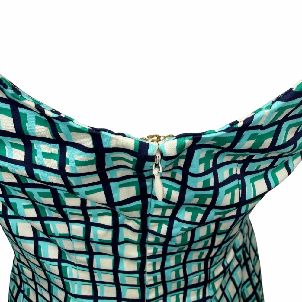 Kate Spade Teal and Black Checkered Blouse Size S - Picture 5 of 11